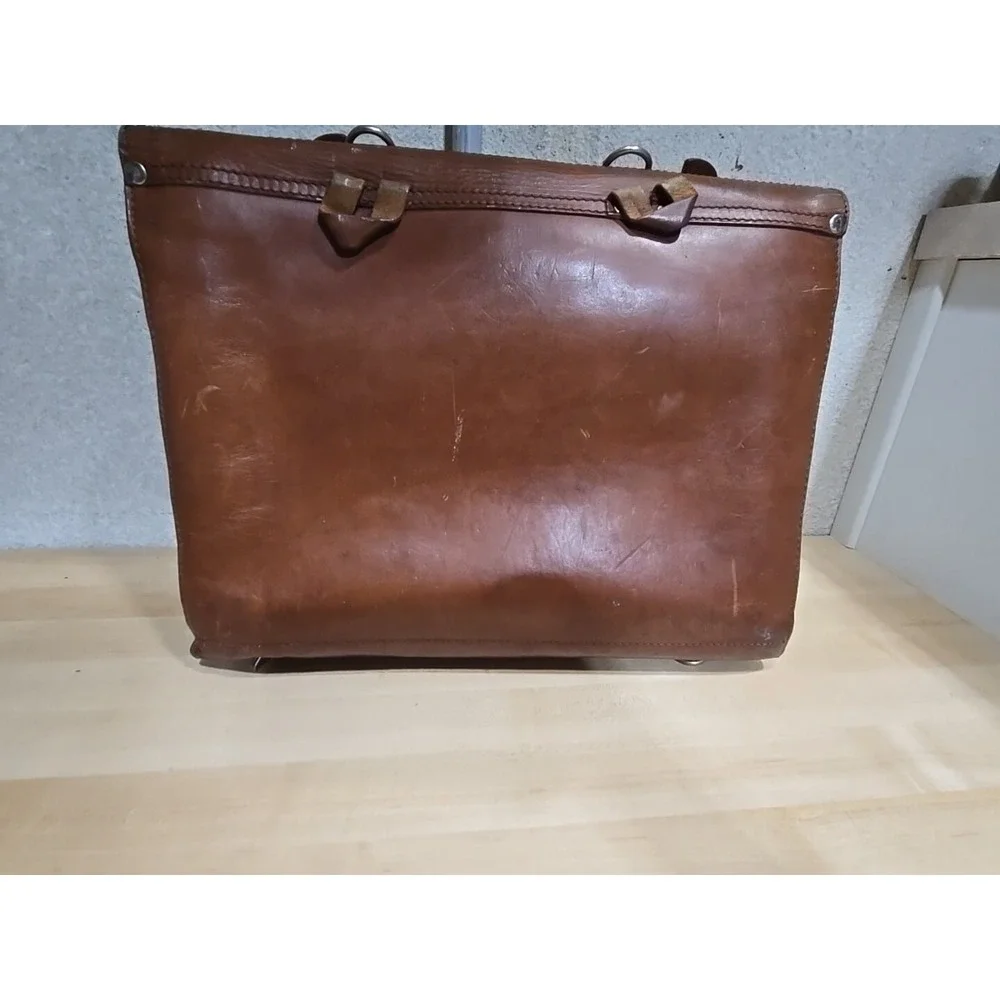 European Natural Leather Bags Messenger Business Travel (No Strap, 1 Buckle) VTG